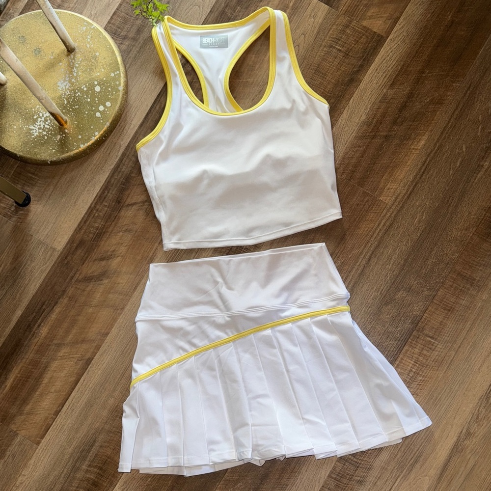 Beach Riot White and Yellow Tank Top
